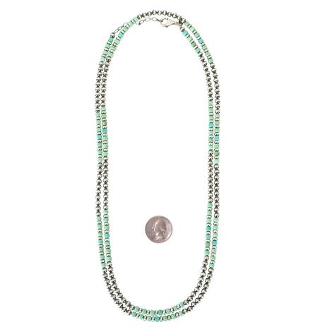 Navajo Pearl and Turquoise 48inch Long Strand Necklace